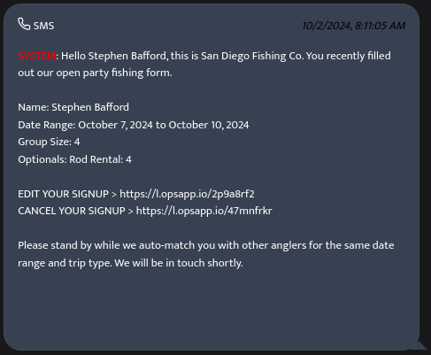 Signup confirmation